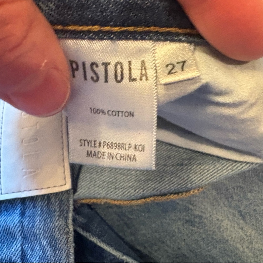 Pistola $148 Eden High Rise Mom Kick Straight Distressed Jeans Koi 28/6 - Picture 10 of 13